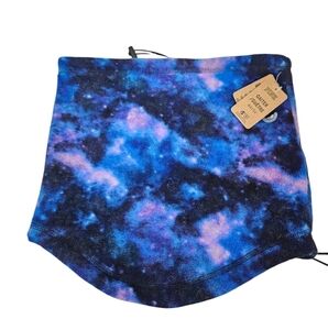 NWT‎ PINK Blue Galaxy Fleece Gaiter Winter Scarf One Size Women's P39